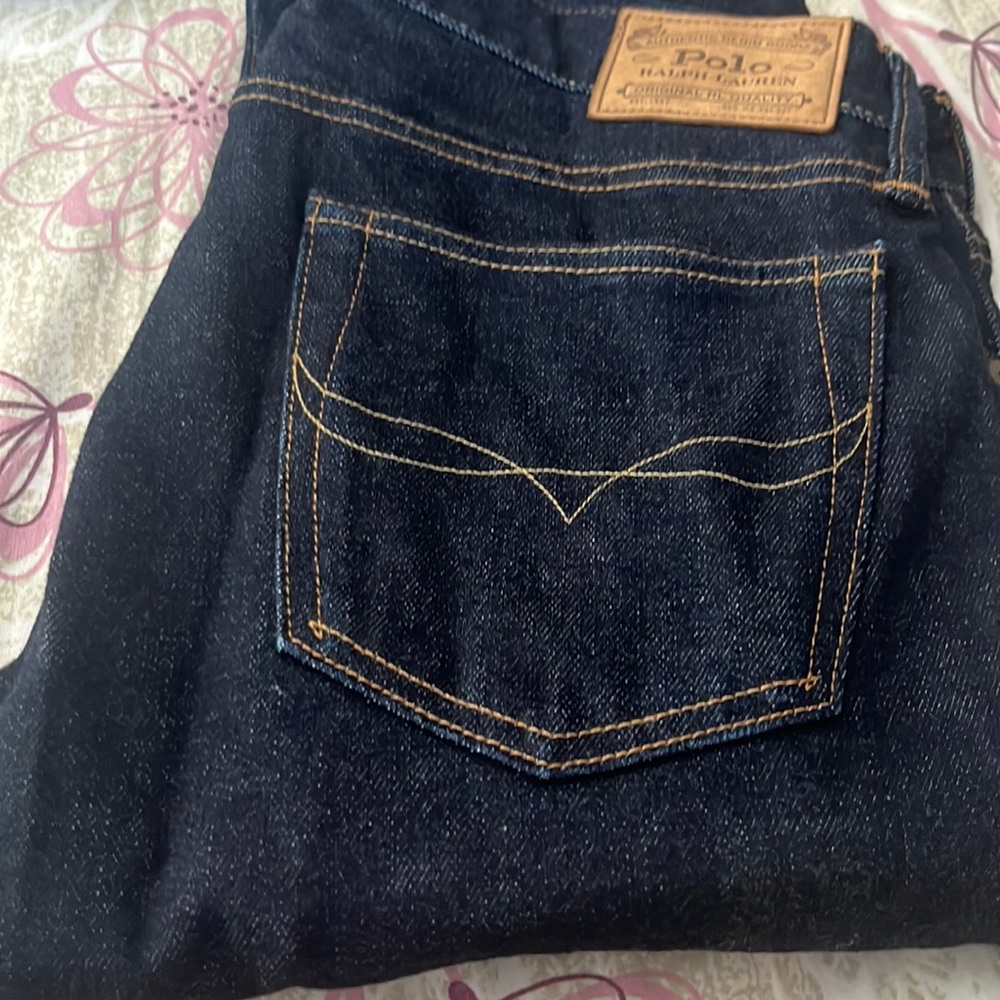 Polo dark blue jean. Button fly 32 x 30